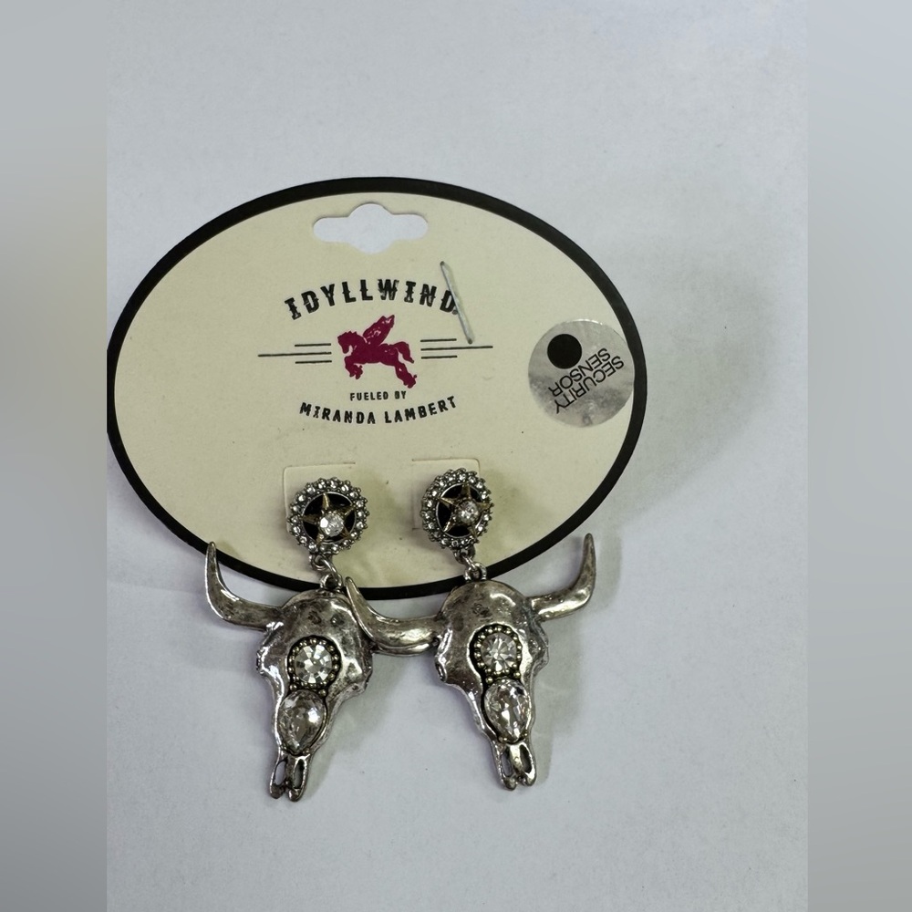 Idyllwind Metallic Bull Skull Earrings
